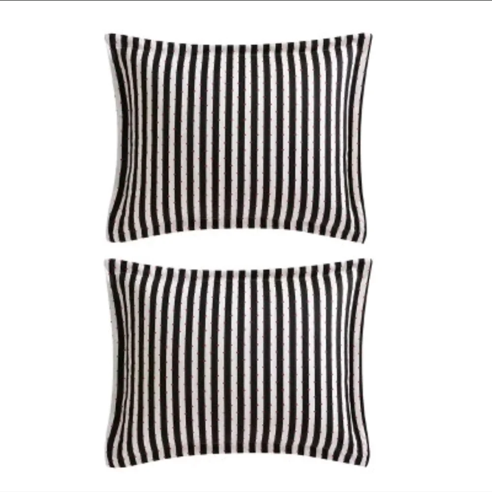 3pc Betsey Johnson Full/Queen Wonderland Stripe Microfiber Duvet Set Black